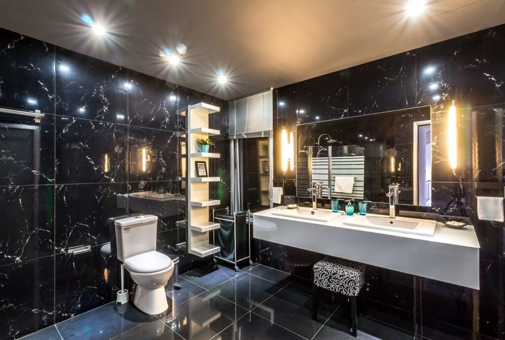 hotel, bathroom, interior