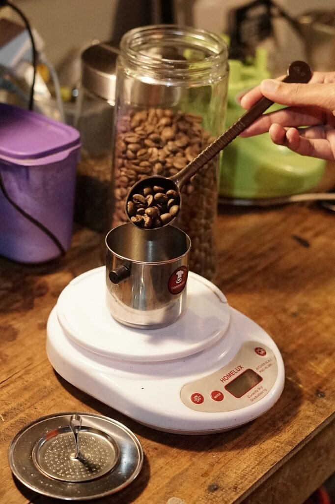 coffee, weighing scale, weigh